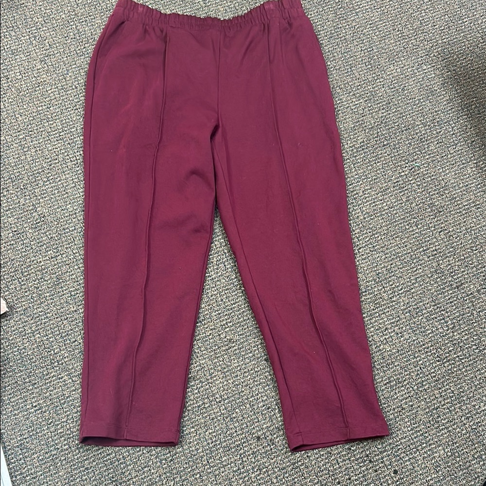 a new day Burgungy Joggers Elastic Waistband Ankle-Length